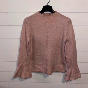 Gap Blush Pink Mock Neck Long Sleeve Sweater – XS Petite  Bell sleeve Cozy Warm